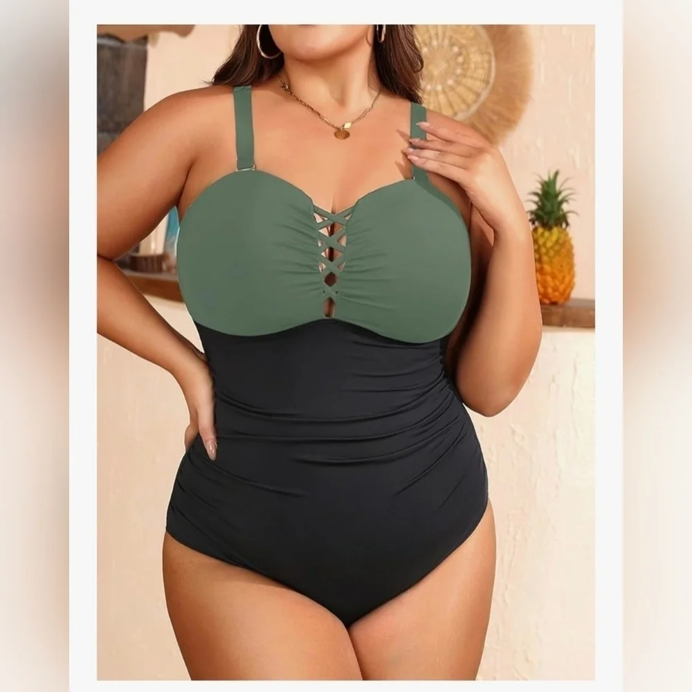 Women Plus Size One Piece Swimsuit #886